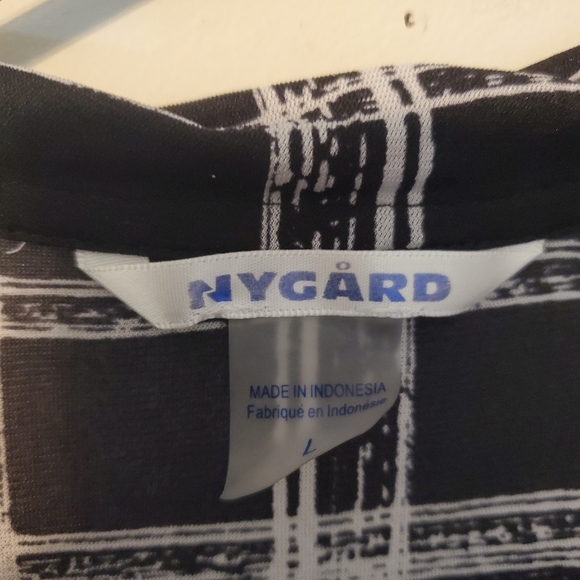 Nygard Black and White Sheer Blouse Top - Picture 2 of 4